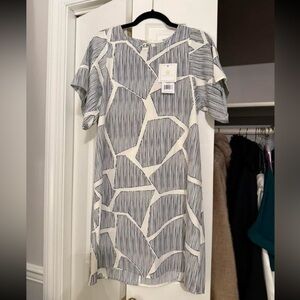 Elegant Monochrome Patterned Mini Dress